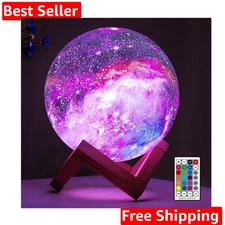 Moon Lamp Galaxy Lamp 5.9 inch 16 Colors LED 3D Moon Light, Remote & Touch Co...