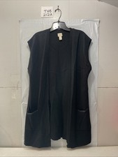 Chico  s Black Sleeveless Open Cardigan Women  s Size 2