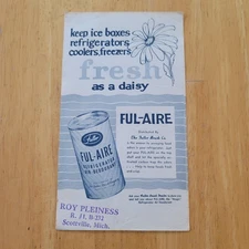 Vintage Fuller Brush Ful-Aire Refrigerator Air Deodorant Paper Advertisement