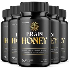 (5 Pack) Brain Honey Nootropic Natural Brain Supplement Brain Honey