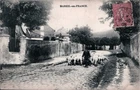 Old postcard 95 Mareil-en-France - street scene with herd of sheep