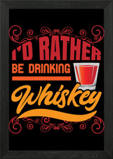 Whiskey Scotch Bourbon Framed Wall Art Poster Canvas Print Picture