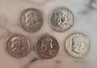 Ben Franklin Silver Half Dollar 1951 minted 4 in philly and  1 denver