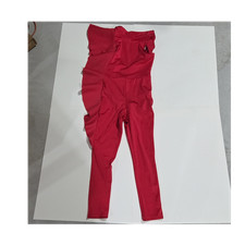 Weissman Red Ruffle Accent Adult Dance Outfit Women Style 14436 Size MA
