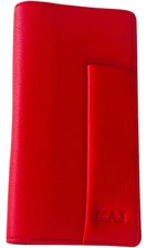 LEVENGER Pennington Checkbook Cover - Red - Inscribed KAJ - NEW