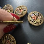 BEAUTIFUL Vintage floral Enamel,Brass,Openwork,Rare Buttons — photo 6
