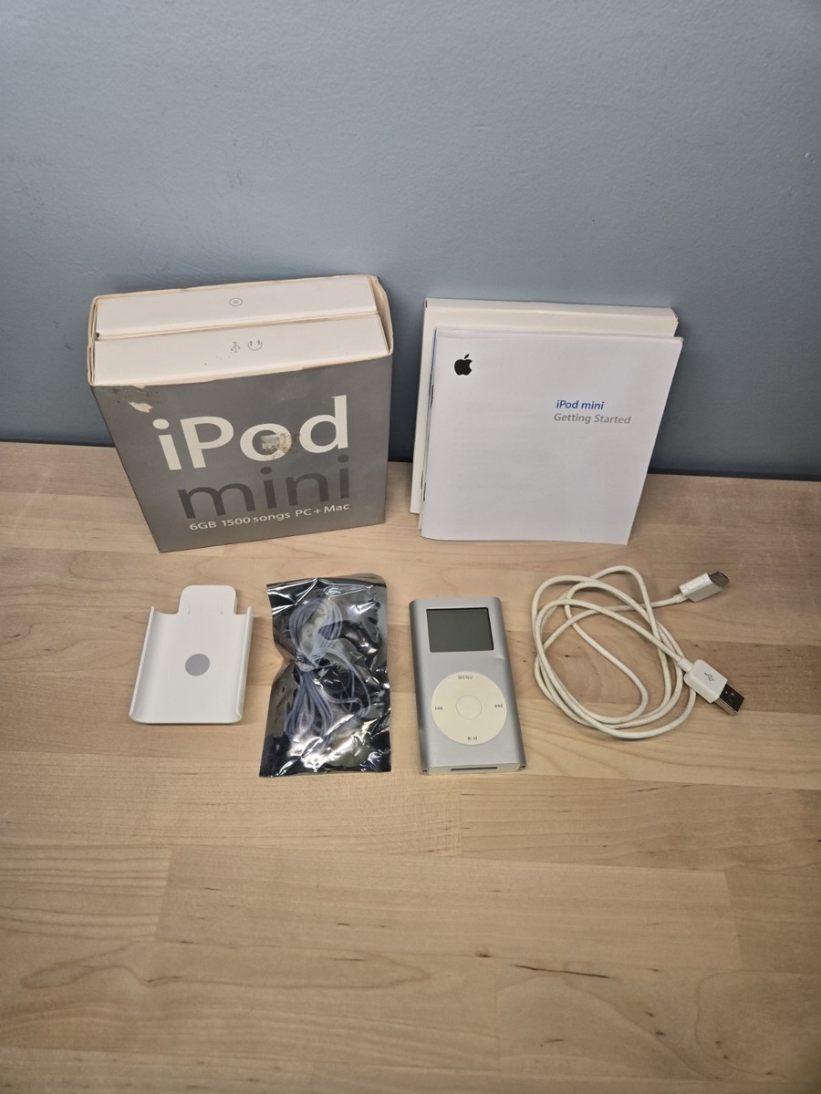Apple A1051 iPod Mini 2nd Generation 6GB Silver/White W/box As-Is