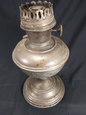 Vintage Aladdin No 9 Center Draft Nickel Plated Brass Kerosene Oil