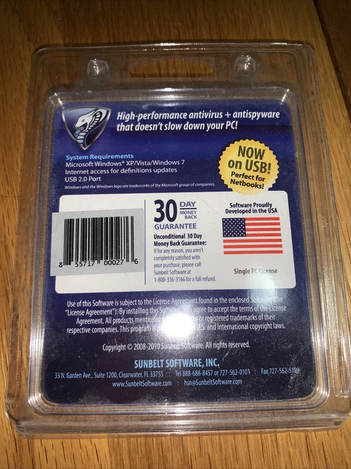 DE COLECCIÓN VIPRE ANTIVIRUS Y ANTISPYWARE SUNBELT SOFTWARE INC. PUERTO USB 2.0 NUEVO Foto 2 de 2