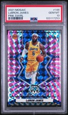 2021-22 Panini Mosaic LeBron James #146 Pink Swirl Prizm /11 GEM MINT PSA 10