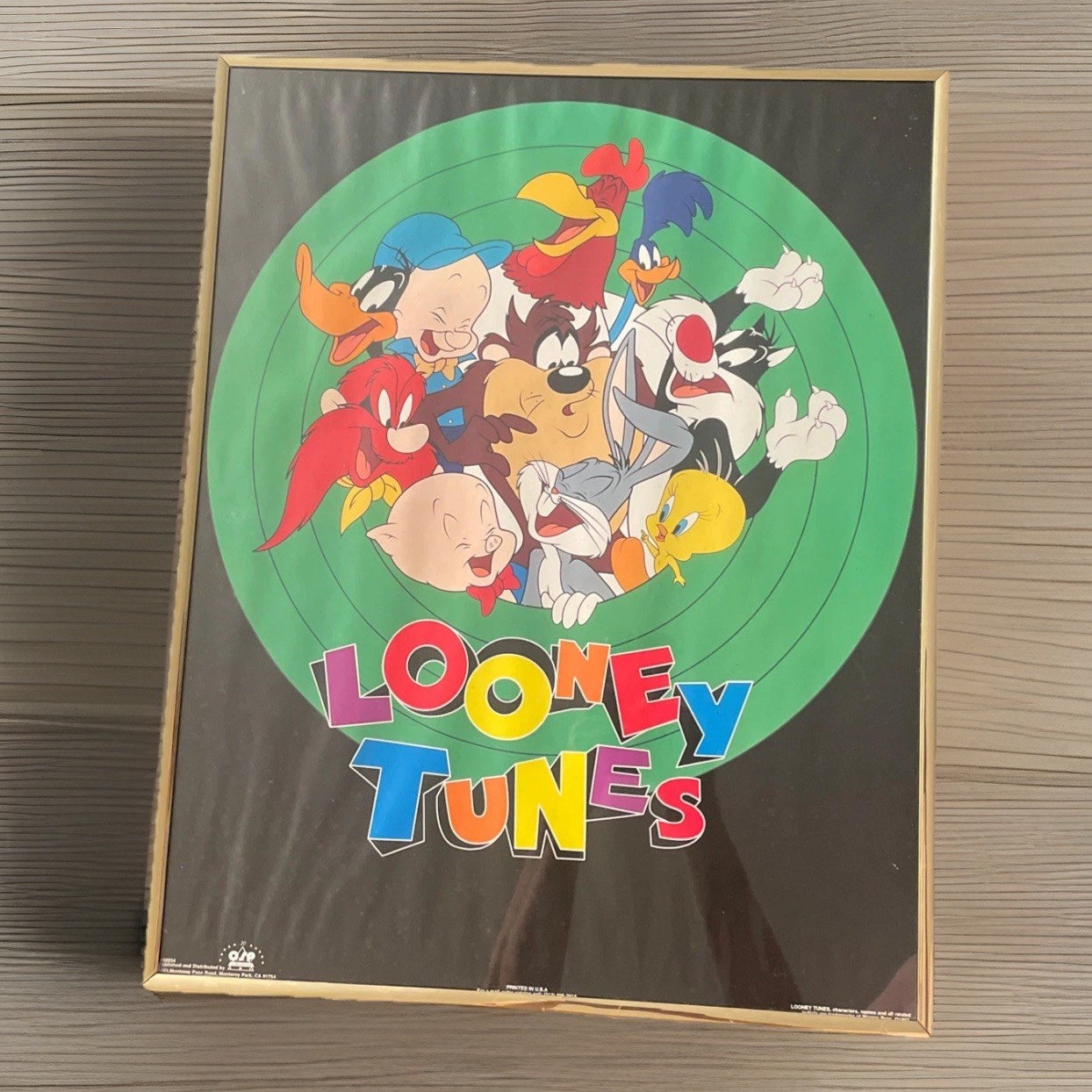 Looney Tunes Framed Poster Vintage 1993 Collection Warner Bros 21 L x 16 W inch