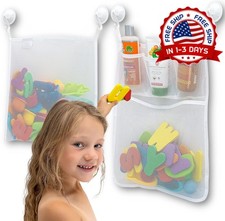 2 organizadores malla juguetes bano 8 ganchos fuertes cesta bano ninos bebes