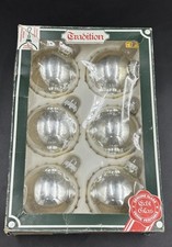 Vintage Tradition Genuine Silver Glass Christmas Baubles Set of 6 West Germany