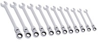 Kraftwerk 3403-54 Flex Click Ratschen-Ring-MaulschlüSsel-Satz 12-Teilig 8-19Mm