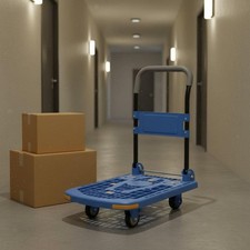 Heavy Duty Folding Cargo Cart with 7mm Reinforced Frame and Quiet Rolling Wheels
