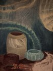 Antique Signed Art Nouveau DECO Still Life ~ART POTTERY~ Painting Framed — photo 5