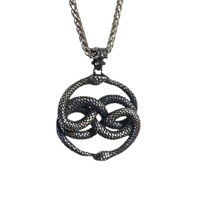 Schlange Ouroboros Anhänger Halskette 22'' Kette Talisman zwei Schlangen Auryn Schmuck