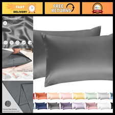 100 Cotton Pillow Cases Set of 2, 600 Thread Count, Soft Sateen Weave, 20x26