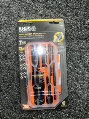 NEW - Klein Tools 653QS - QUAD 12 HEAVY DUTY IMPACT FLIP SOCKETS - FREE SHIPPING