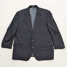 Vintage Men's Blazer Jacket Sport Coat Size 46R Navy Blue Pinstripe Roberts