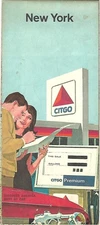 1966 CITGO Cities Service Oil Road Map NEW YORK Buffalo Rochester Long Island
