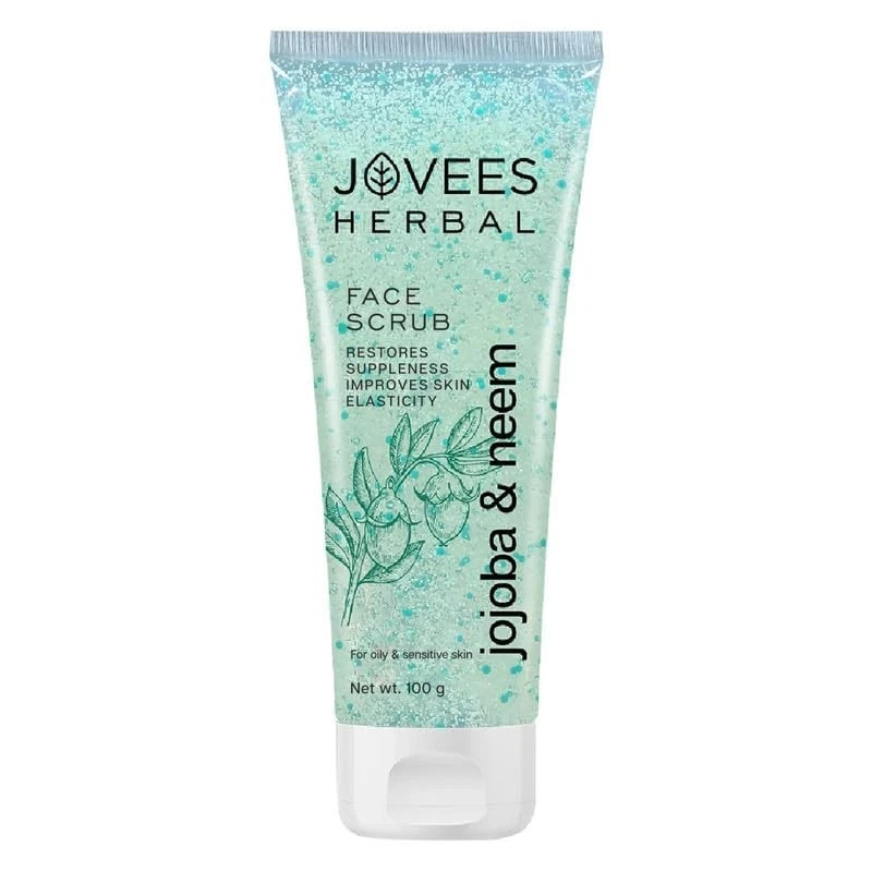 Jovees Herbal Jojoba & Neem Face Scrub For Oily and Sensitive Skin 100gm, - Image 2 of 4