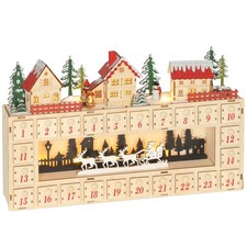 HOMCOM Lighted Christmas Advent Calendar, Advent Calendar with 24 Drawers