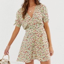 Faithfull The Brand Marianne Mini Dress Bastille Floral V-Neck Size M US 6 10