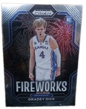 2023 Prizm Draft Picks #7 Gradey Dick Fireworks Green Pulsar #/25 Kansas