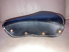 Schwinn Black Leather Bicycle Saddle Riveted Dual Spring Bike Seat Vintage