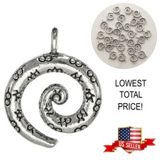 30Pcs Tibetan Silver Floral Spiral Charms, Great For Jewelry Making, BEST Price 