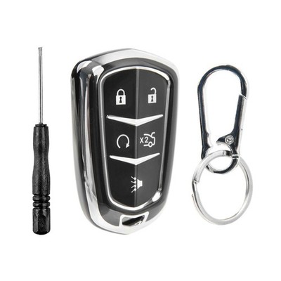 Key Fob Remote Shell Case Cover TPU for 2014-2019 Cadillac (HYQ2AB, HYQ2EB)