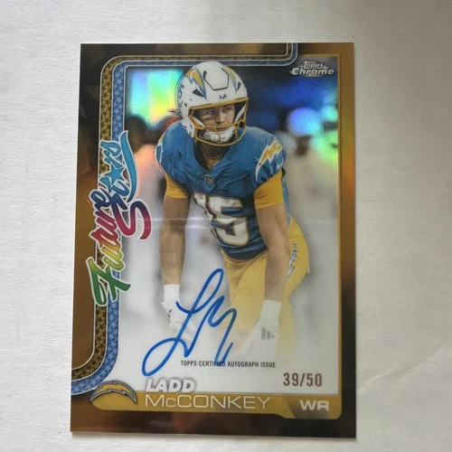 2025 Topps Chrome Ladd McConkey Chrome Autographs (RAW)