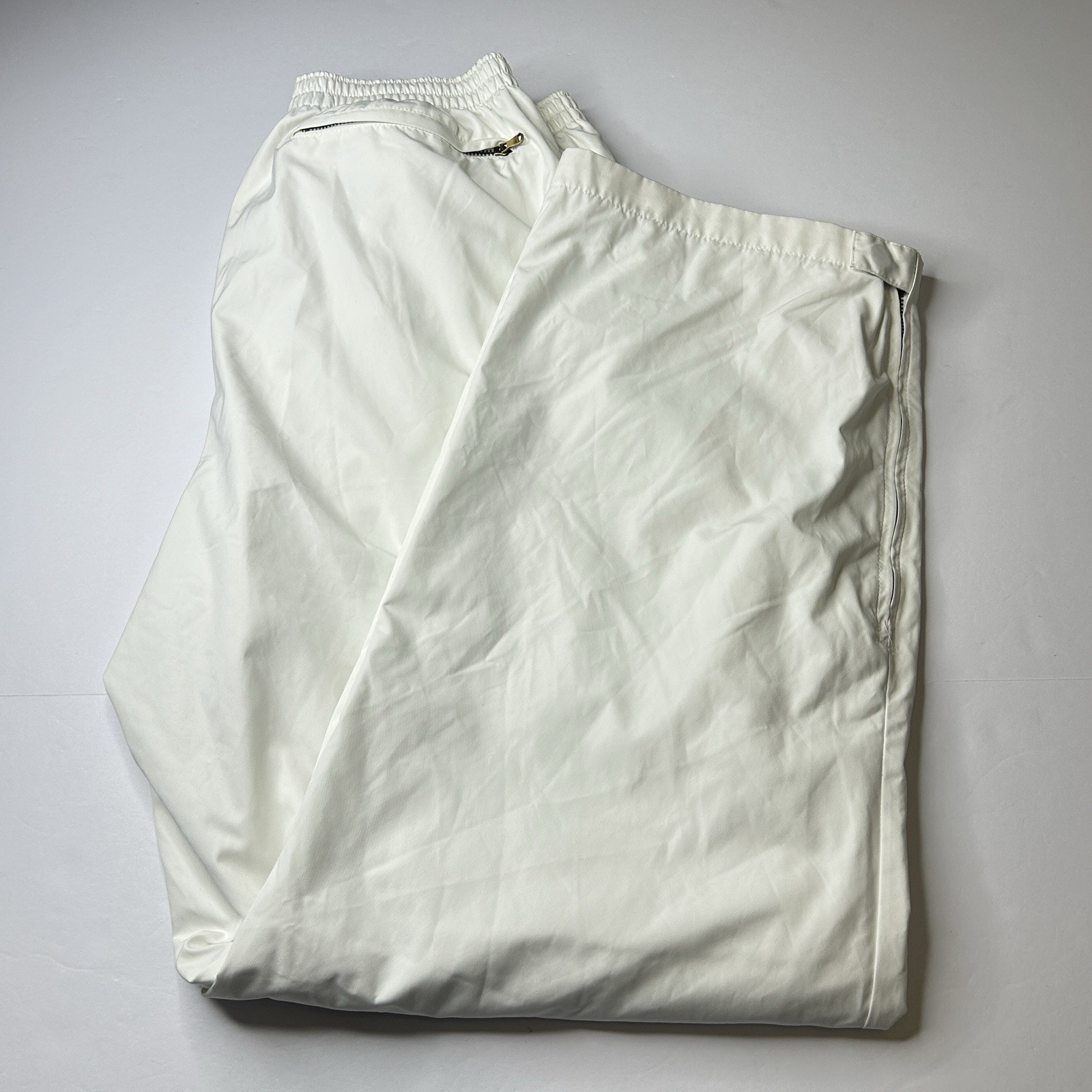 VTG Polo Ralph Lauren Windbreaker Pants Solid White Mesh Lined Track Men