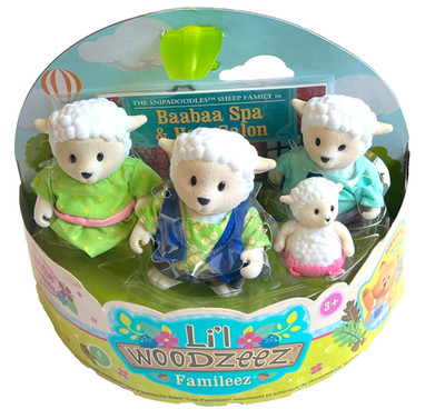 Li'l Woodzeez The Sheep Miniature Animal Figurine Set 4 Piece +