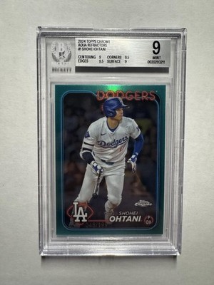 Shohei Ohtani 2024 Topps Chrome #1 Aqua Refractor /199 BGS 9 Mint Dodgers