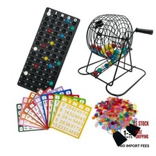 SUTIMSHE Deluxe Bingo Game Set,Bingo Set Includes Metal Cage,600 Mixed Color
