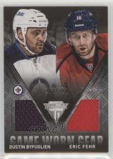 2013-14 Titanium Game-Worn Gear Combo Materials Dustin Byfuglien Eric Fehr 15ok