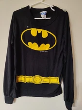 VTG 1990 Batman Graphic Long Sleeve Sleep T-shirt Youth Small Measured No Cape