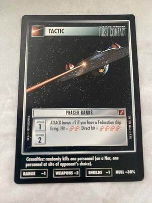 Star Trek CCG 1E Blaze of Glory PHASER BANKS Card NEVER PLAYED