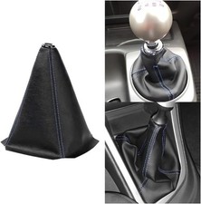 PU Leather Shift Boot Cover, Universal Manual or Automatic Ge Color: Blue Line