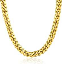 Chunky Miami Cuban Link Chains for Men,Stainless Steel Cuban Chain Necklace,4.8/