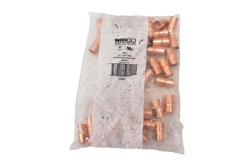Lot of 49 NIBCO 600-2 Copper Reducer Fittings 1/2 X 3/8 FTGxC Made USA Plumbing
