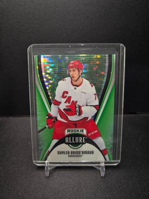 2025-26 UD Allure #105 Skyler Brind'amour Green Quartz #/99 RC Hurricanes Rookie