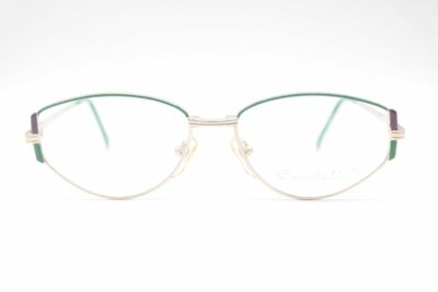 Vintage Constelli CO79 56[]16 140 Gold Grün oval Brille eyeglasses NOS