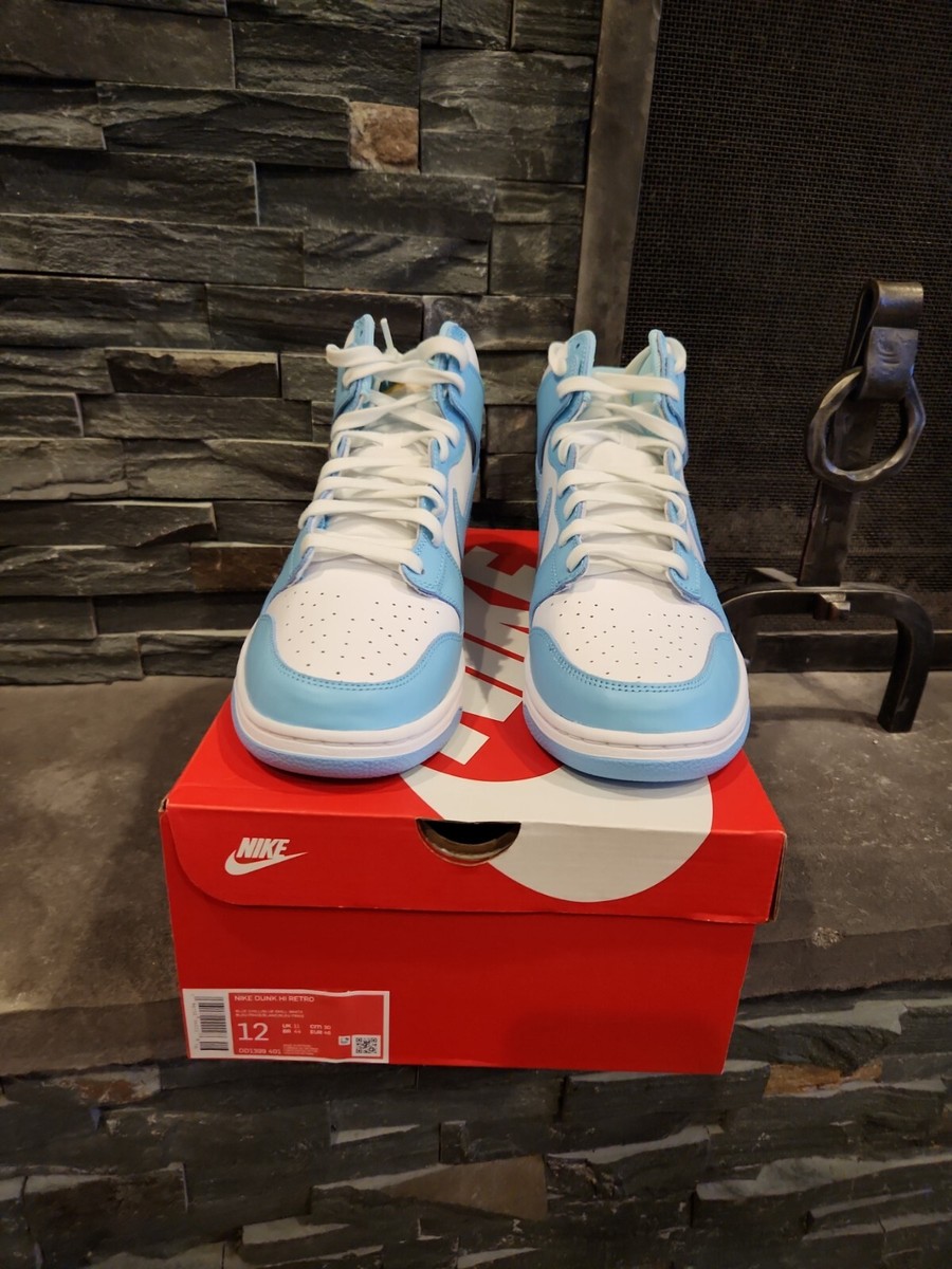 Nike Dunk High Homer Simpson UNC Carolina Blue Chill Size 12 