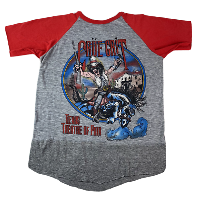Vtg 80s Motley Crue Raglan Shirt Crue Grit Theatre of Pain 1985 