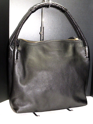 TORY BURCH TAYLOR AUTH Black Pebbled Leather Hobo Bag | eBay