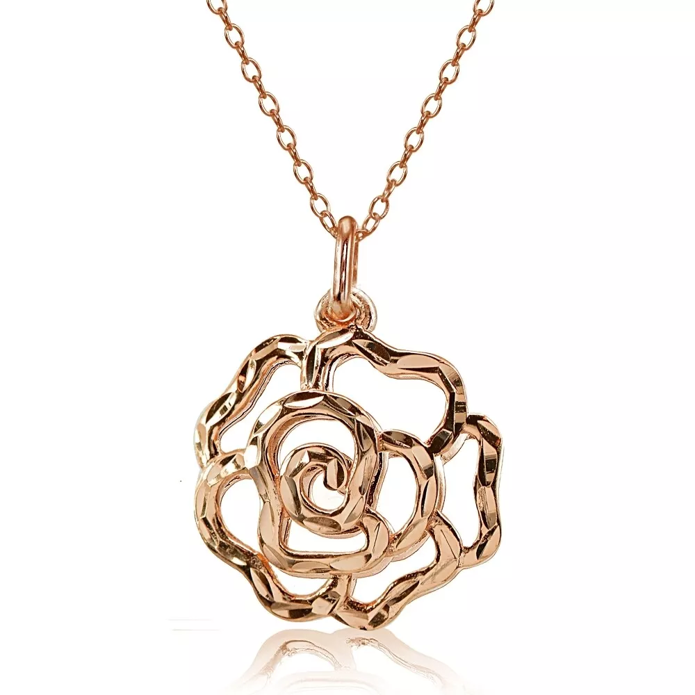 Diamond rose hotsell pendant necklace