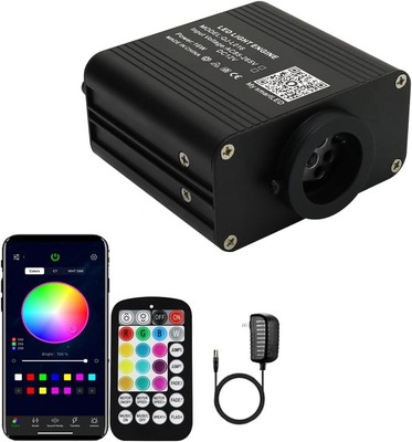 Dynamic Twinkle Fiber Optic Light Source with Bluetooth Control for Car & Home